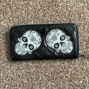 BNWOT floral skull wallet
